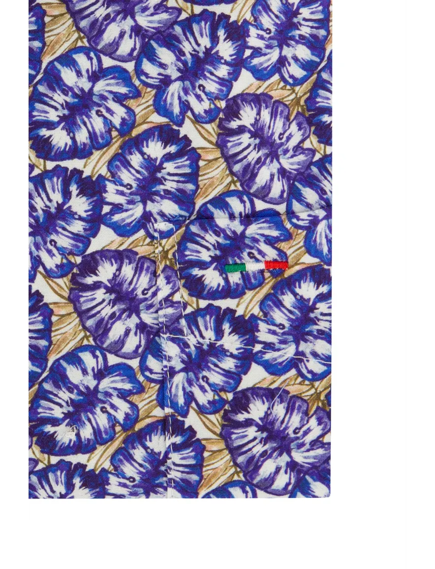 Portofino overhemd bloemenprint blauw