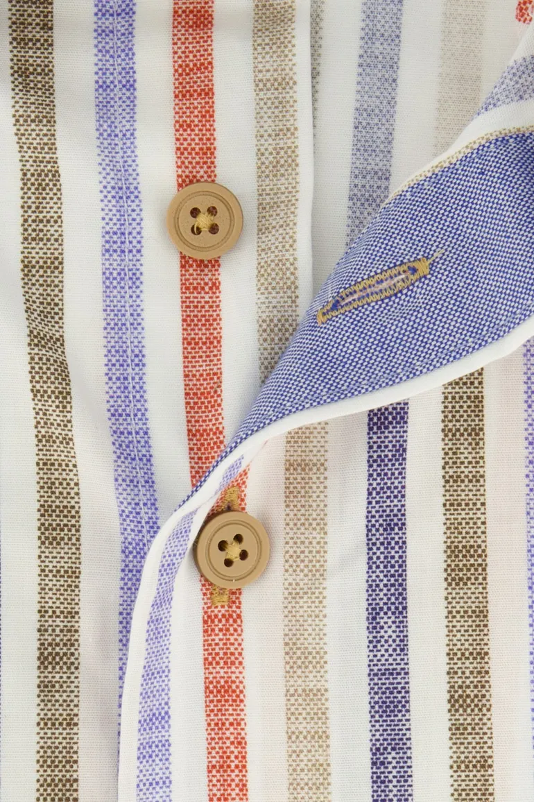 Portofino overhemd button-down blauw gestreept