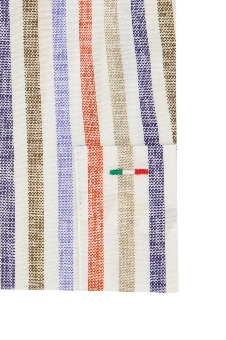 Portofino overhemd button-down blauw gestreept