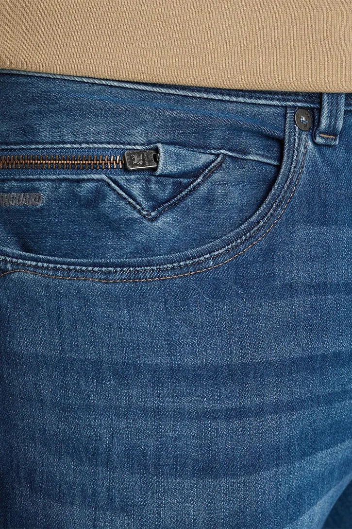 Vanguard jeans V850 Rider denimblauw effen denim