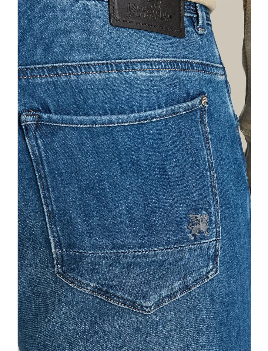 Vanguard jeans V850 Rider blauw effen denim