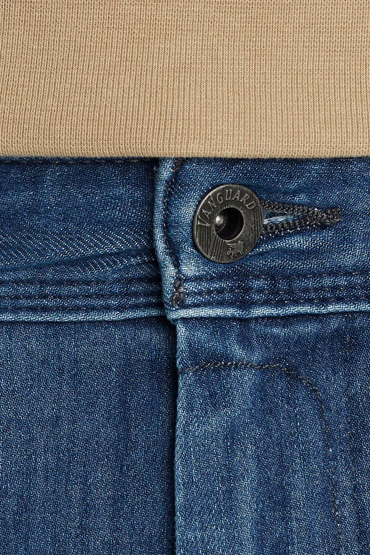 Vanguard jeans V850 Rider denimblauw effen denim