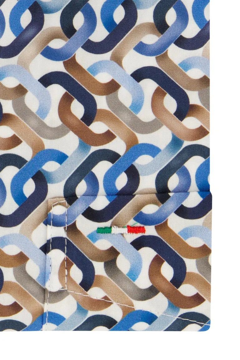 Portofino overhemd blauw geprint