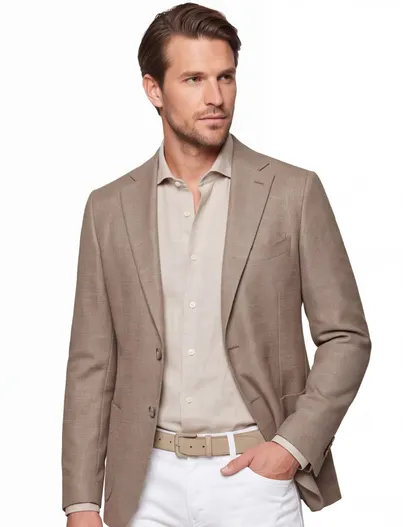 Dressler Dressler Shaped Fit colbert khaki gemêleerd