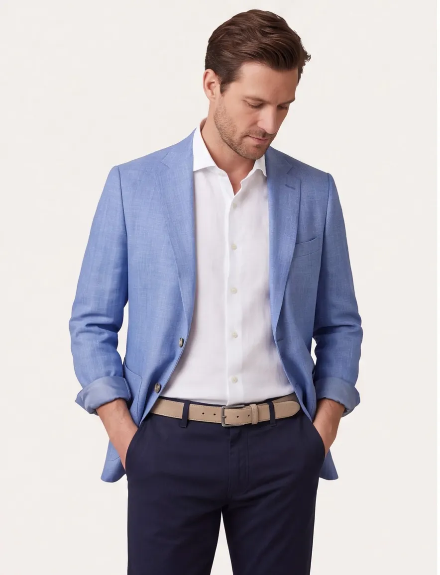 Dressler shaped fit colbert Sendrik blauw gemêleerd