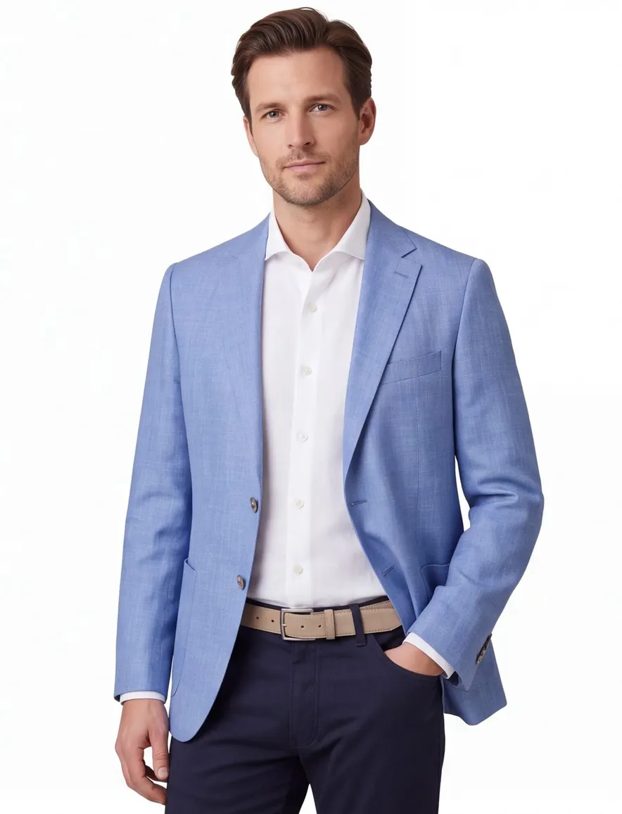 Dressler shaped fit colbert Sendrik blauw gemêleerd