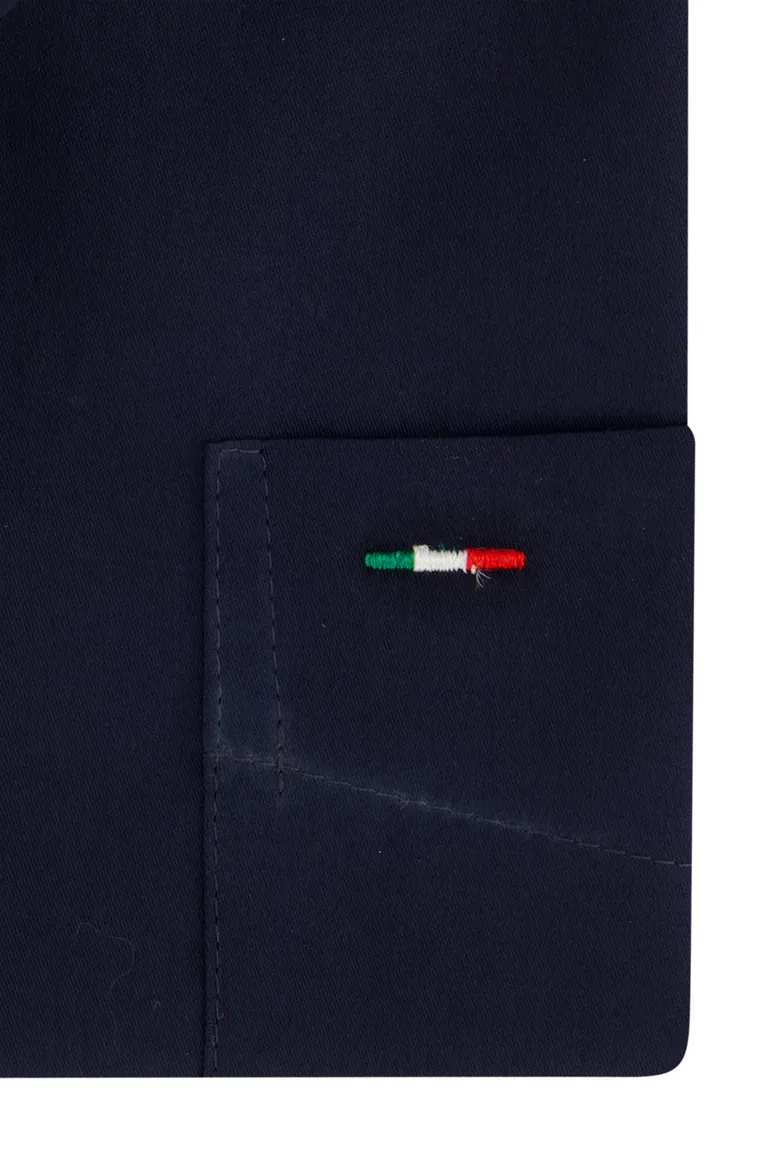 Portofino overhemd korte mouw donkerblauw