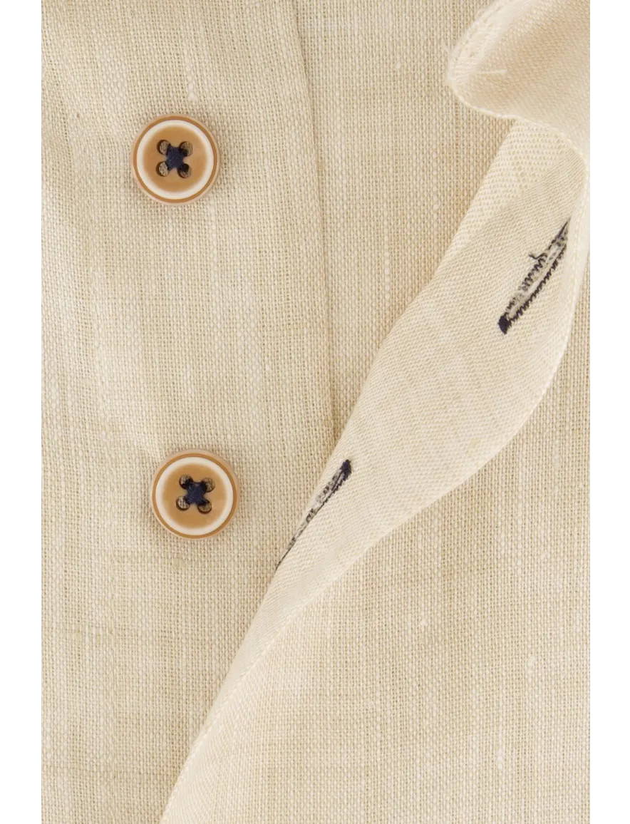 Portofino overhemd korte mouw beige
