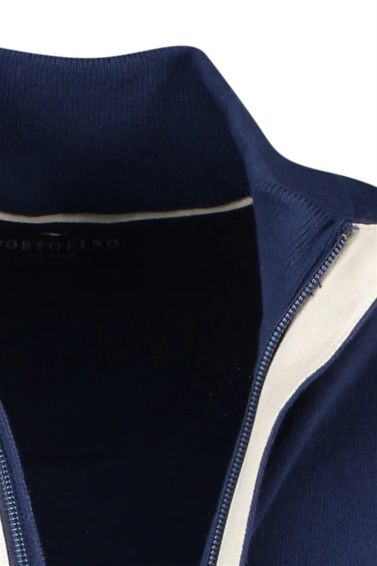 Portofino vest donkerblauw effen katoen