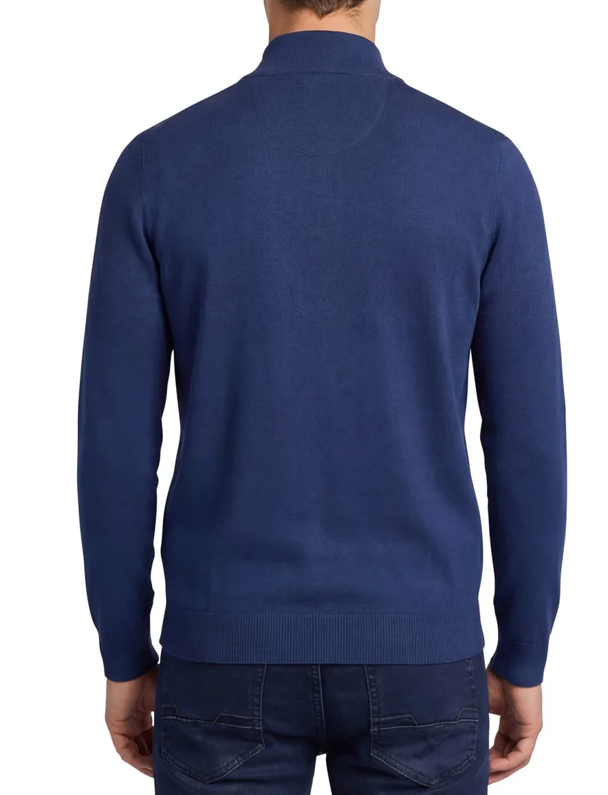 Portofino vest donkerblauw effen katoen