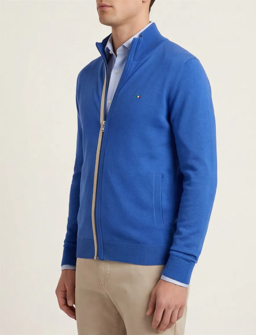 Portofino vest middenblauw effen