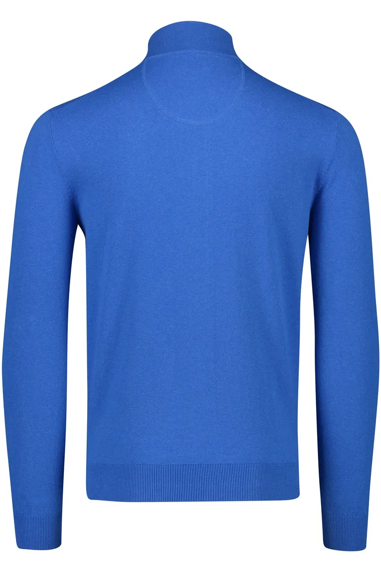 Portofino vest blauw effen katoen