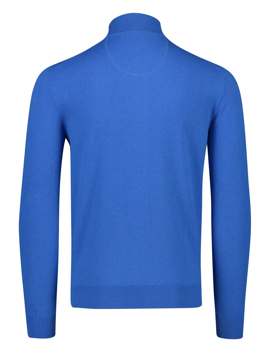 Portofino vest blauw effen katoen
