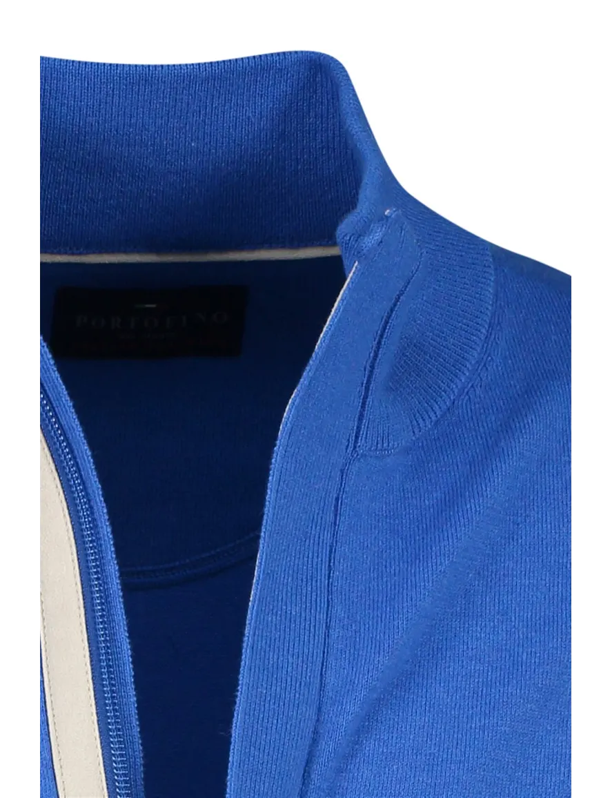 Portofino vest blauw effen katoen