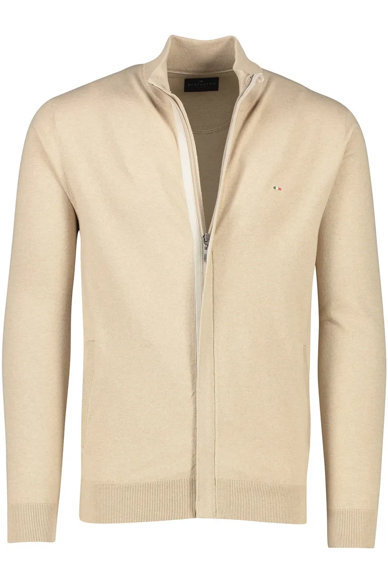 Portofino vest beige effen katoen