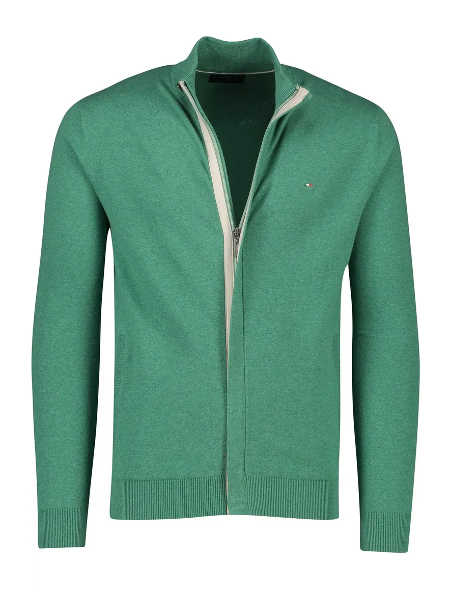 Portofino vest groen rits + knoop
