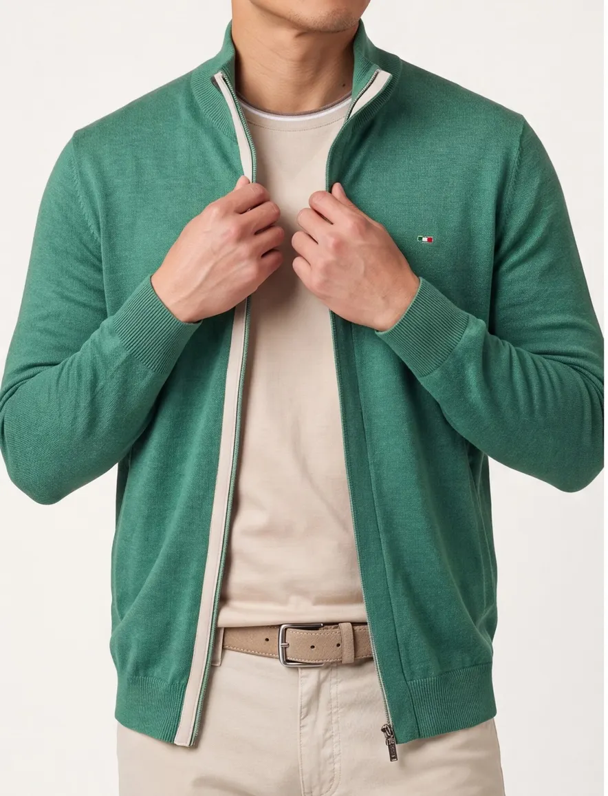 Portofino vest groen effen