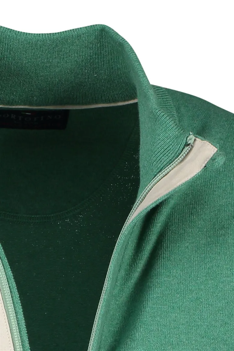 Portofino vest groen rits + knoop