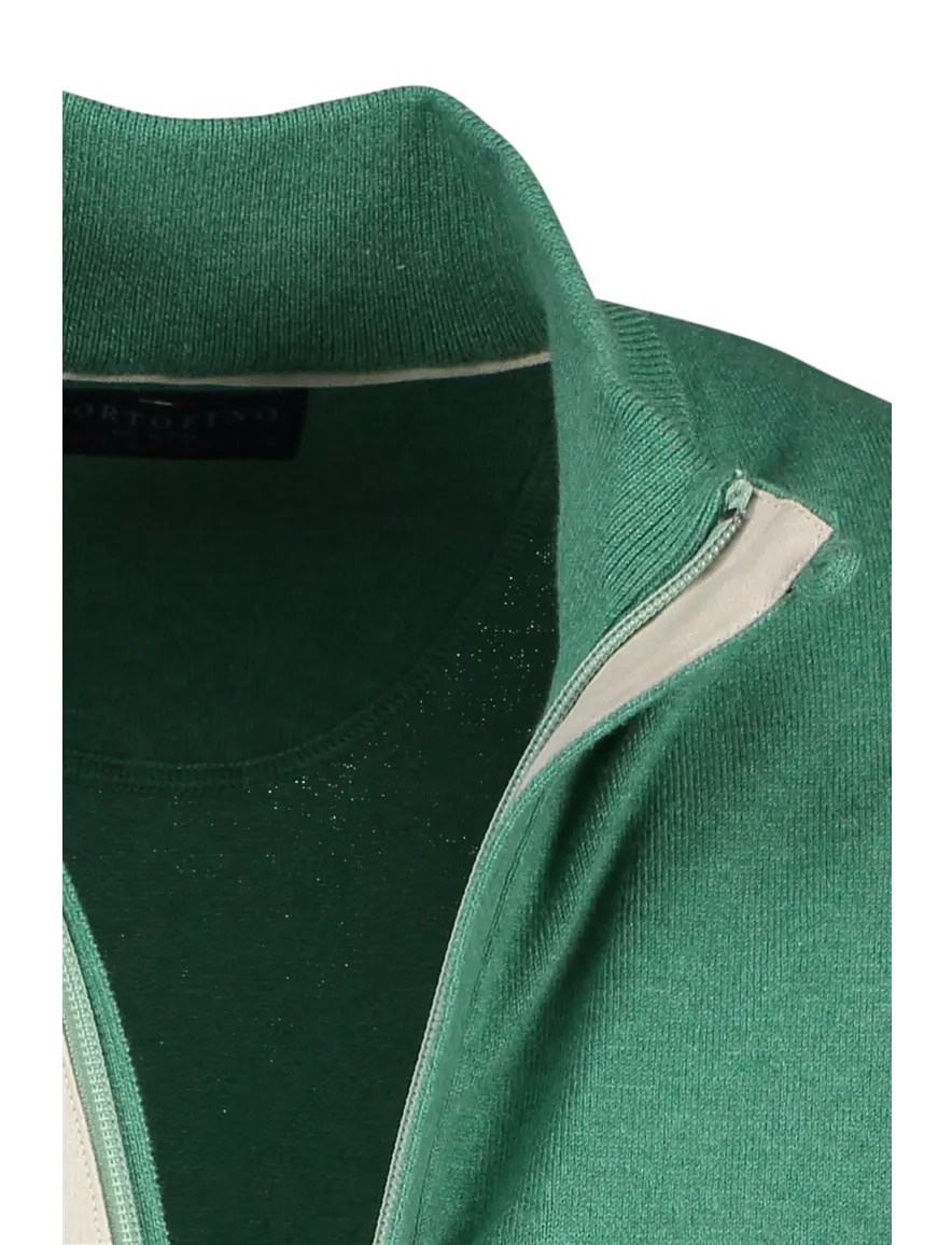 Portofino vest groen rits + knoop