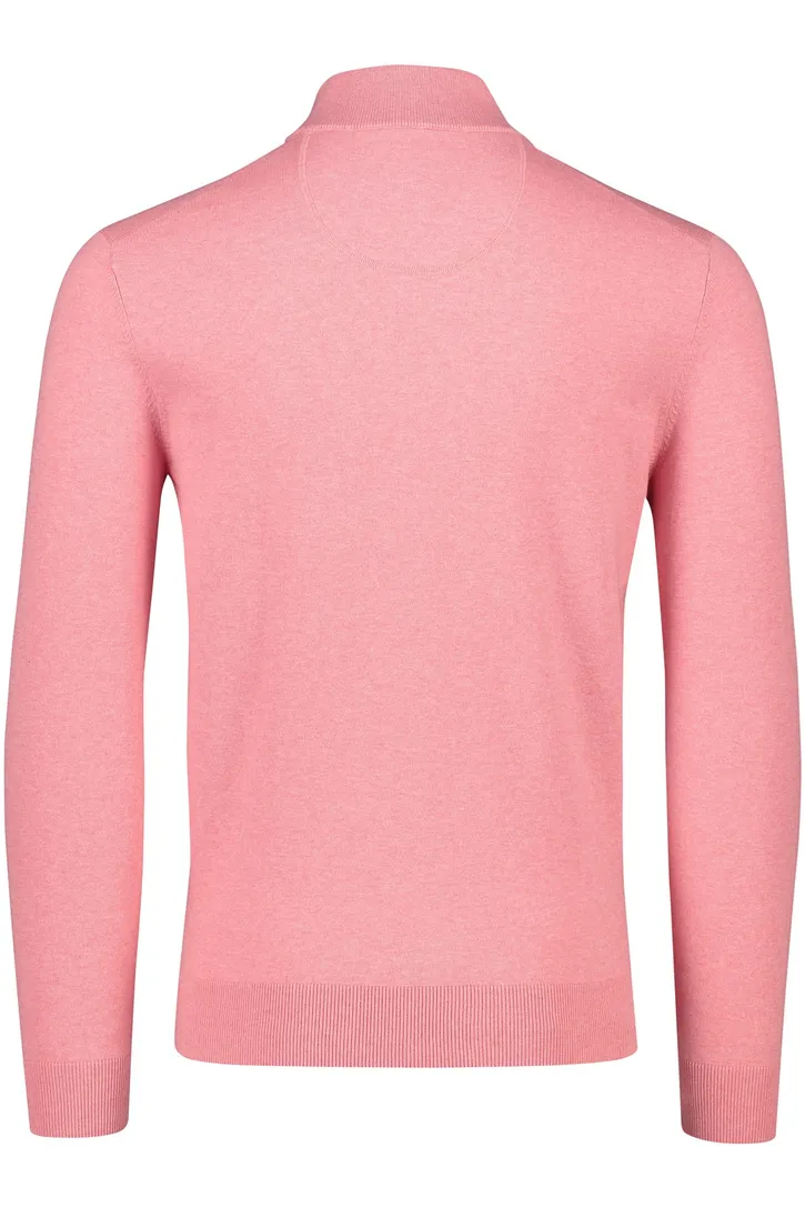 Portofino half zip trui roze katoen