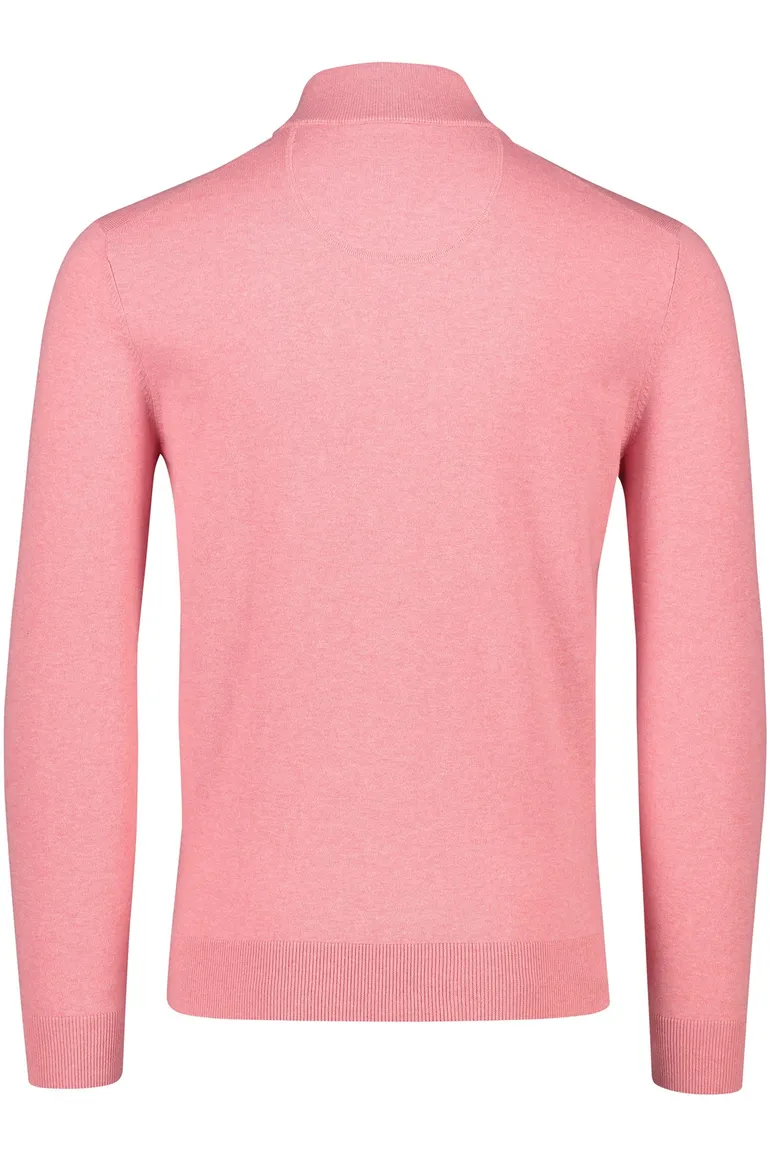 Portofino trui half zip roze effen