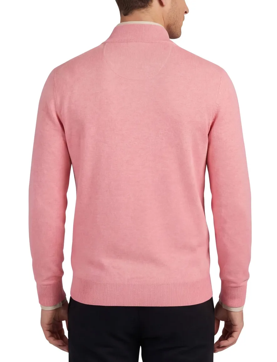 Portofino trui half zip roze effen