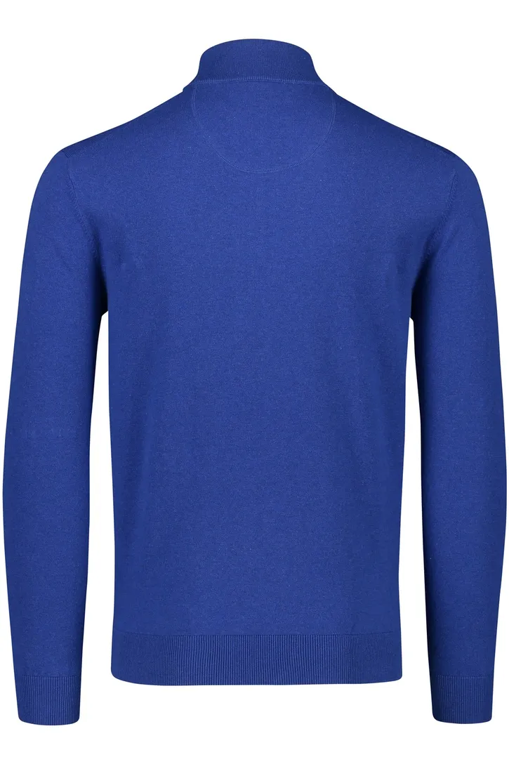 Portofino trui half zip lichtblauw katoen