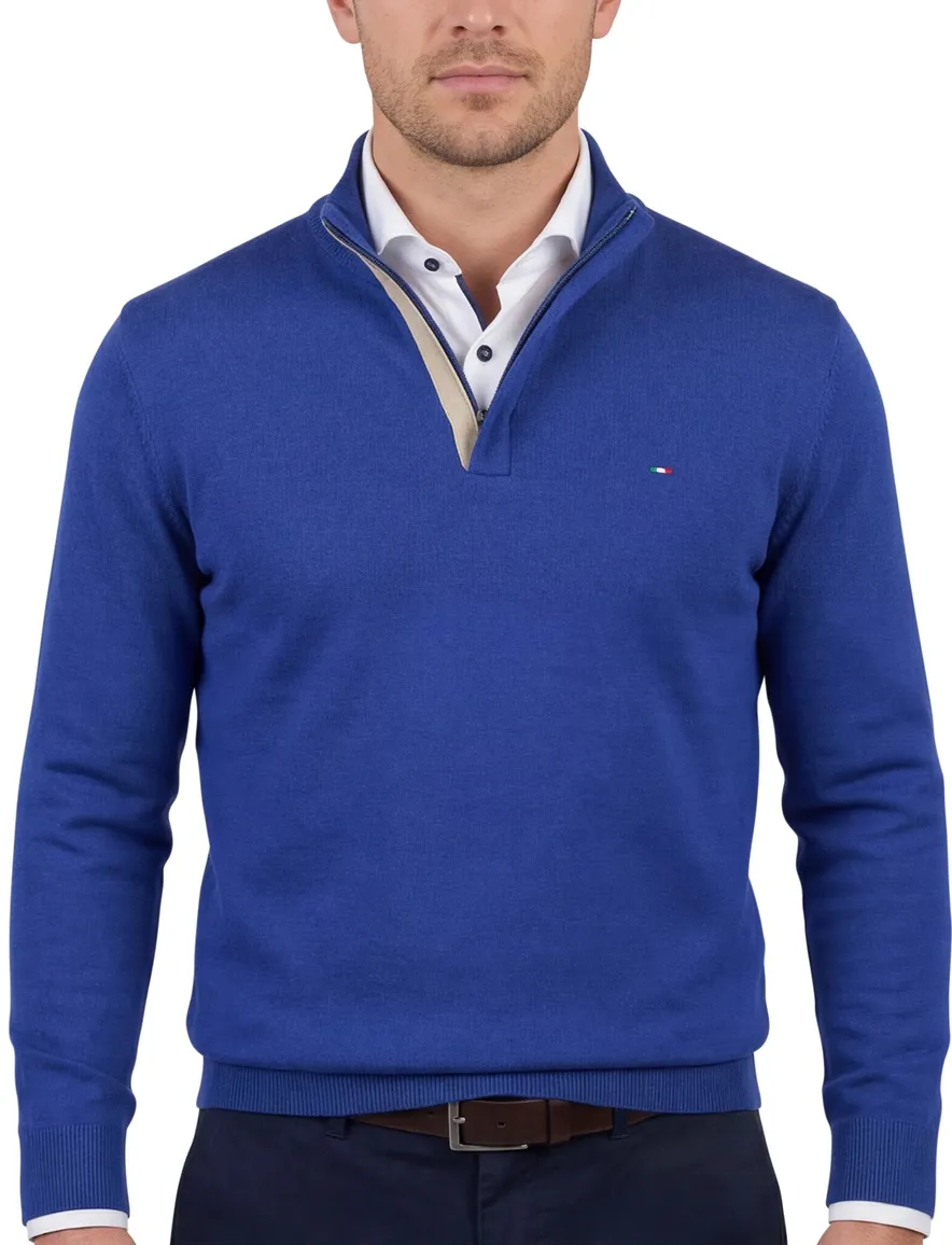 Portofino halfzip trui blauw