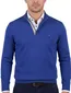 Portofino trui half zip lichtblauw effen