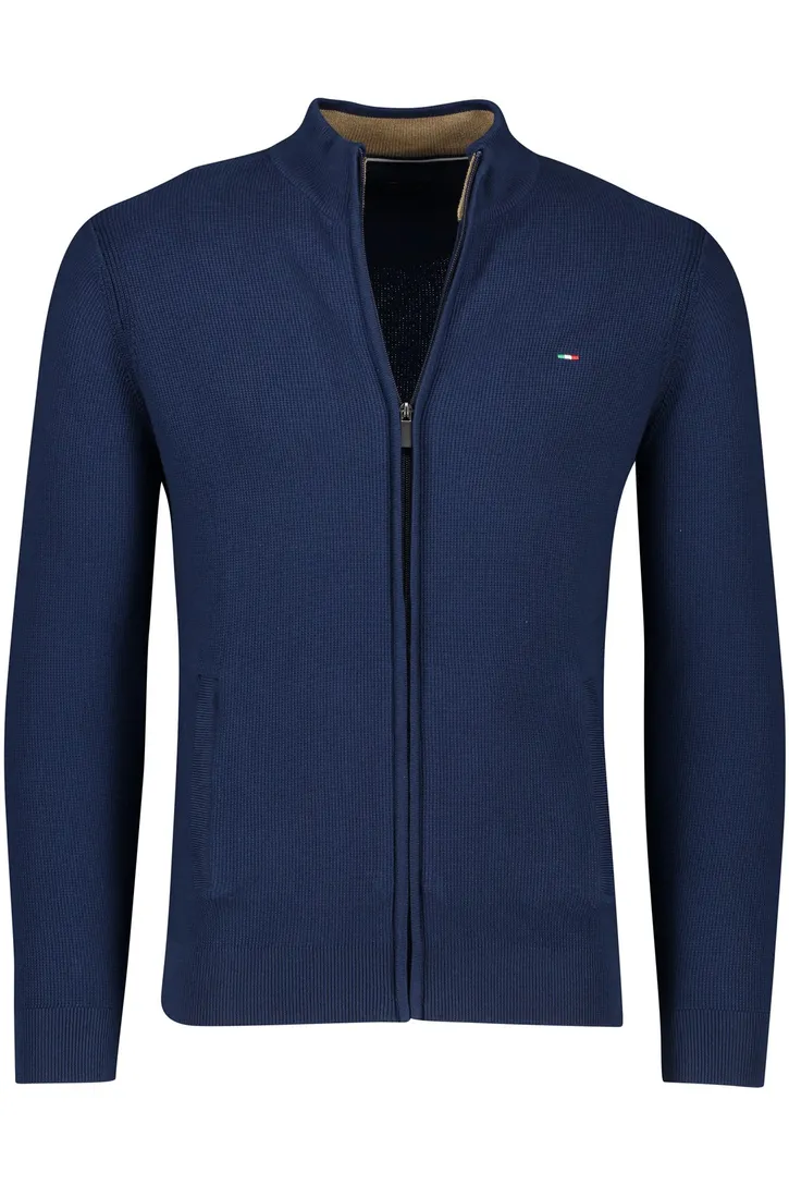 katoenen Portofino vest donkerblauw rits