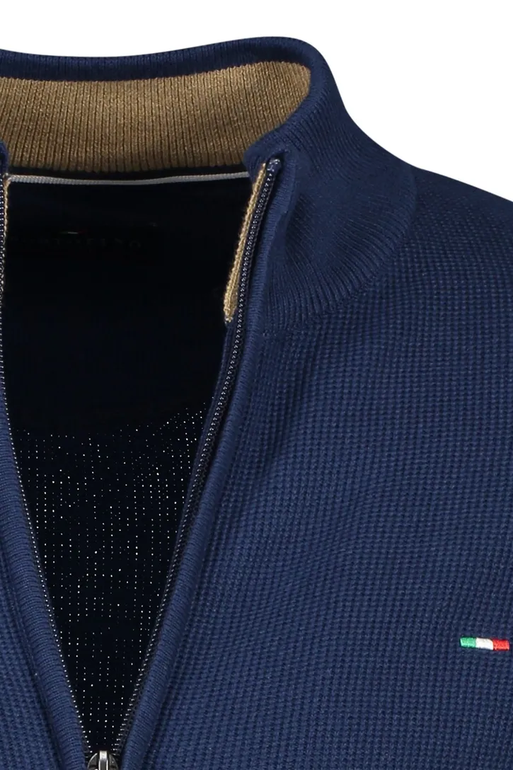 katoenen Portofino vest donkerblauw rits
