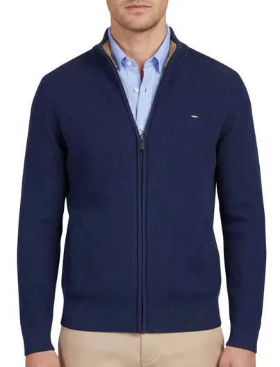 Portofino Portofino vest effen donkerblauw katoen