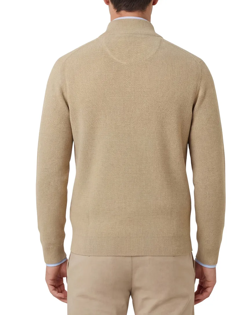 katoenen Portofino vest rits effen camel