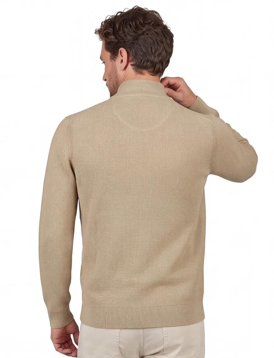 Portofino vest effen camel katoen