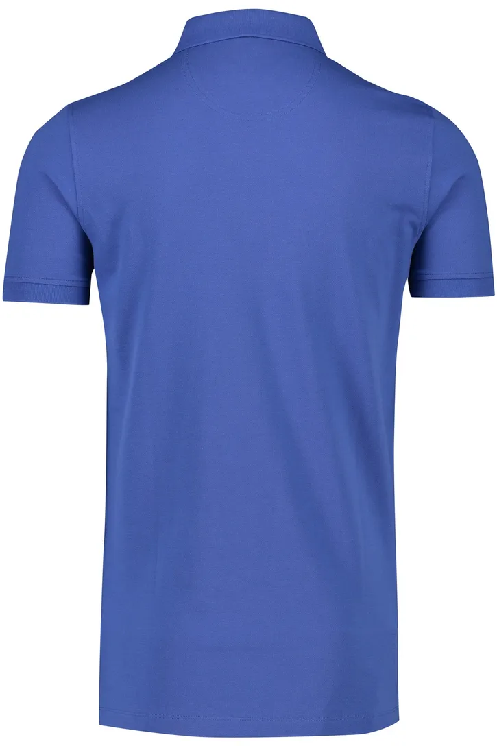 Extra lang Portofino polo katoen korte mouw blauw