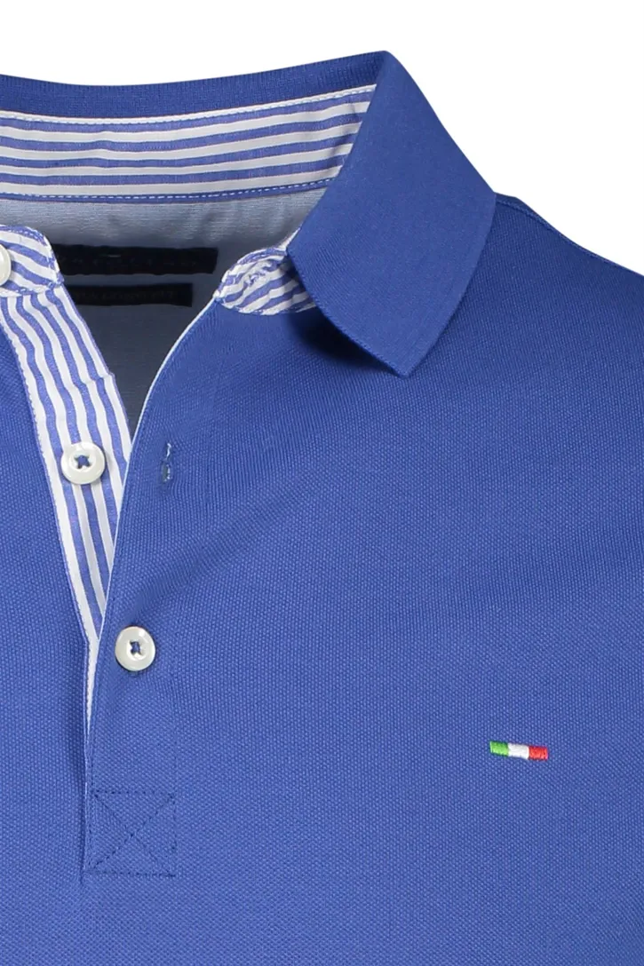 Extra lang Portofino polo katoen korte mouw blauw