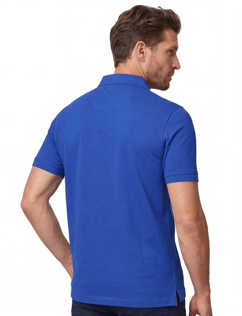 Korte mouw katoenen Portofino polo extra lang blauw
