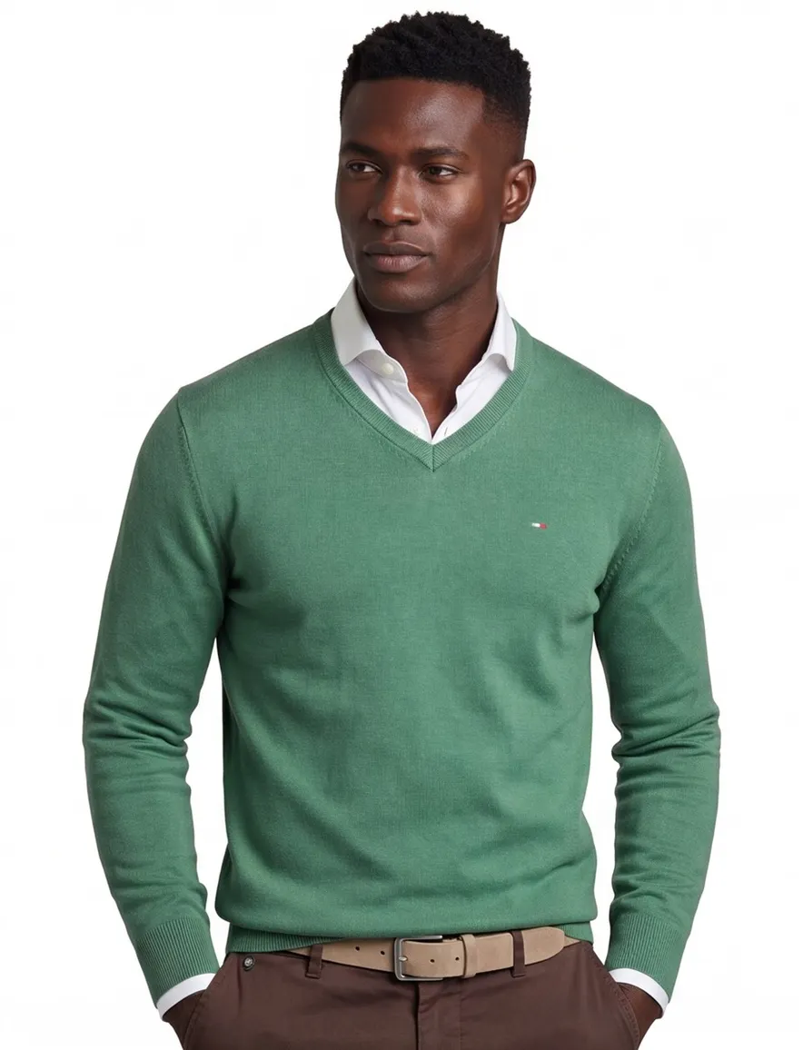 Portofino trui groen v-hals