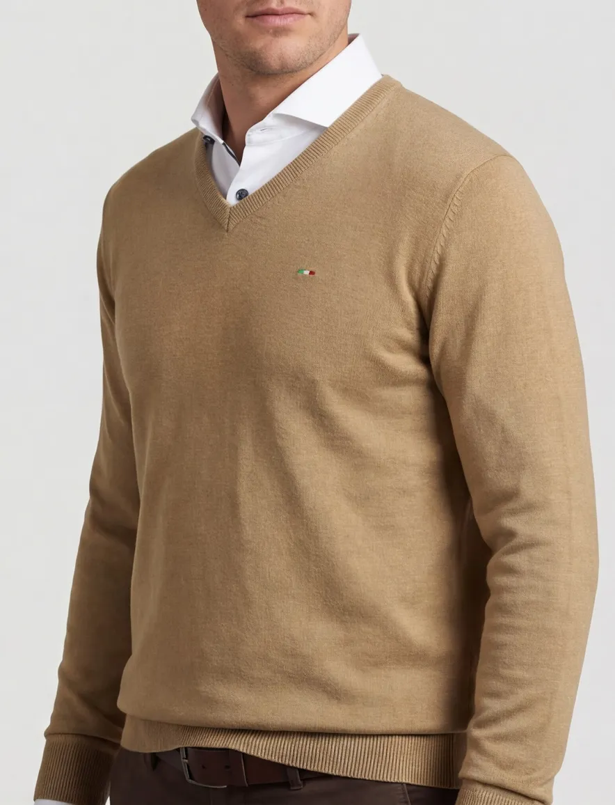 Portofino trui bruin v-hals