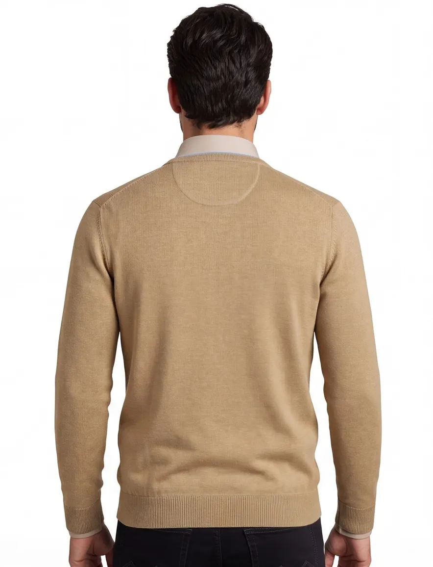 Portofino trui bruin v-hals