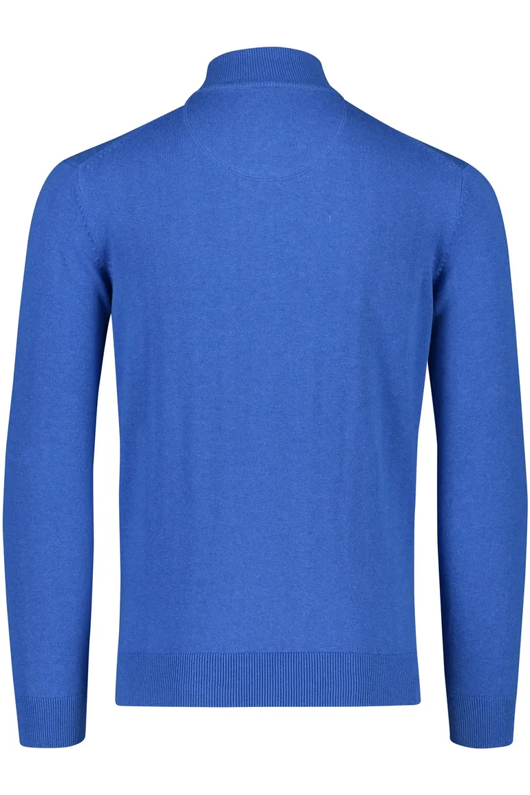 Portofino half zip blauw katoenen trui