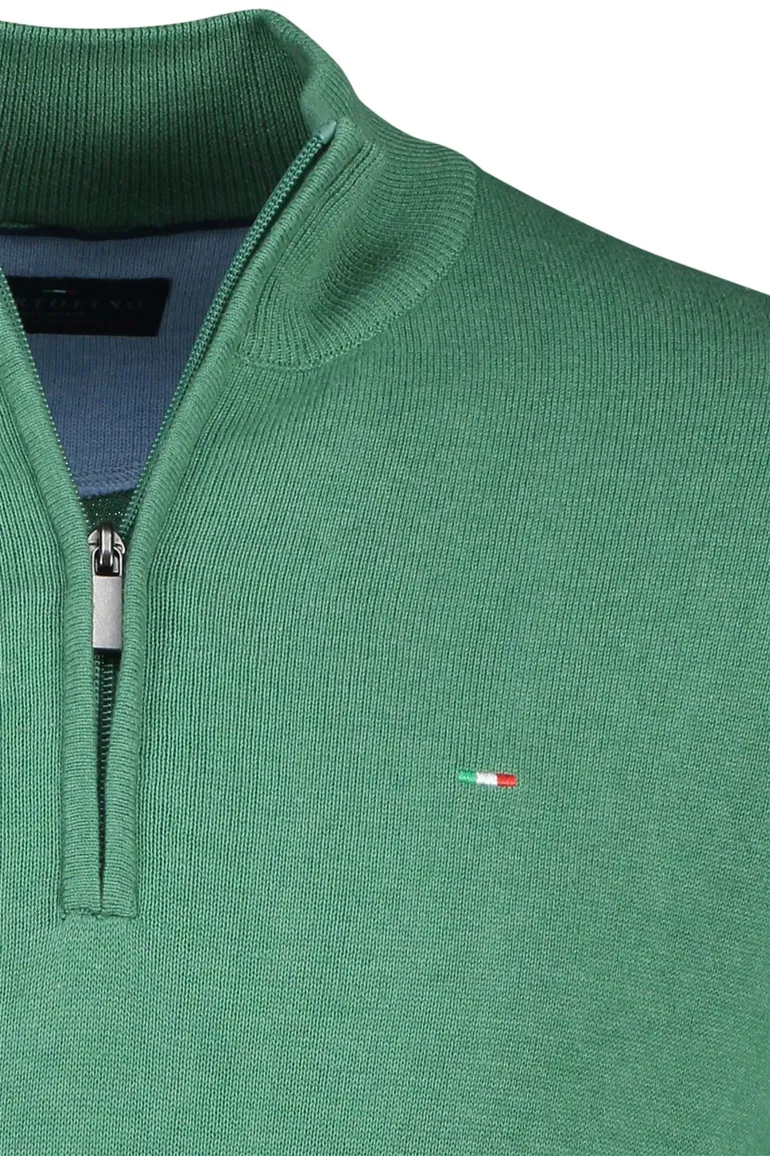 Portofino half zip trui groen
