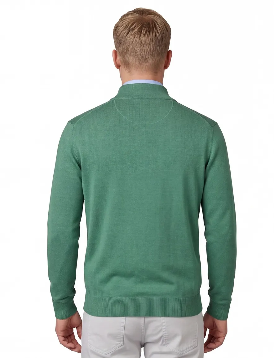 Portofino half zip trui groen