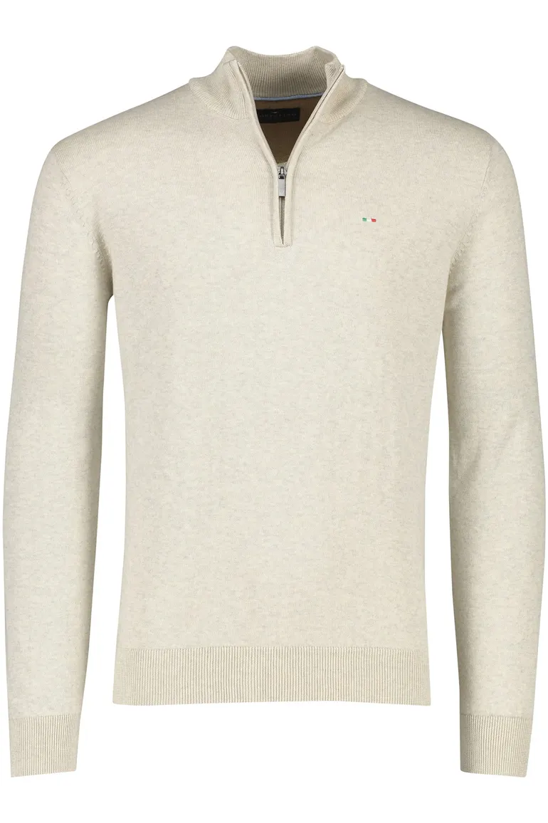 Portofino trui beige halfzip