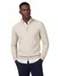 Katoenen Portofino beige gemêleerd trui half zip