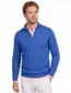 Portofino sweater half zip effen blauw katoen