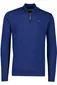 Portofino sweater half zip effen donkerblauw katoen