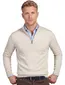Portofino sweater half zip beige katoen extra lang