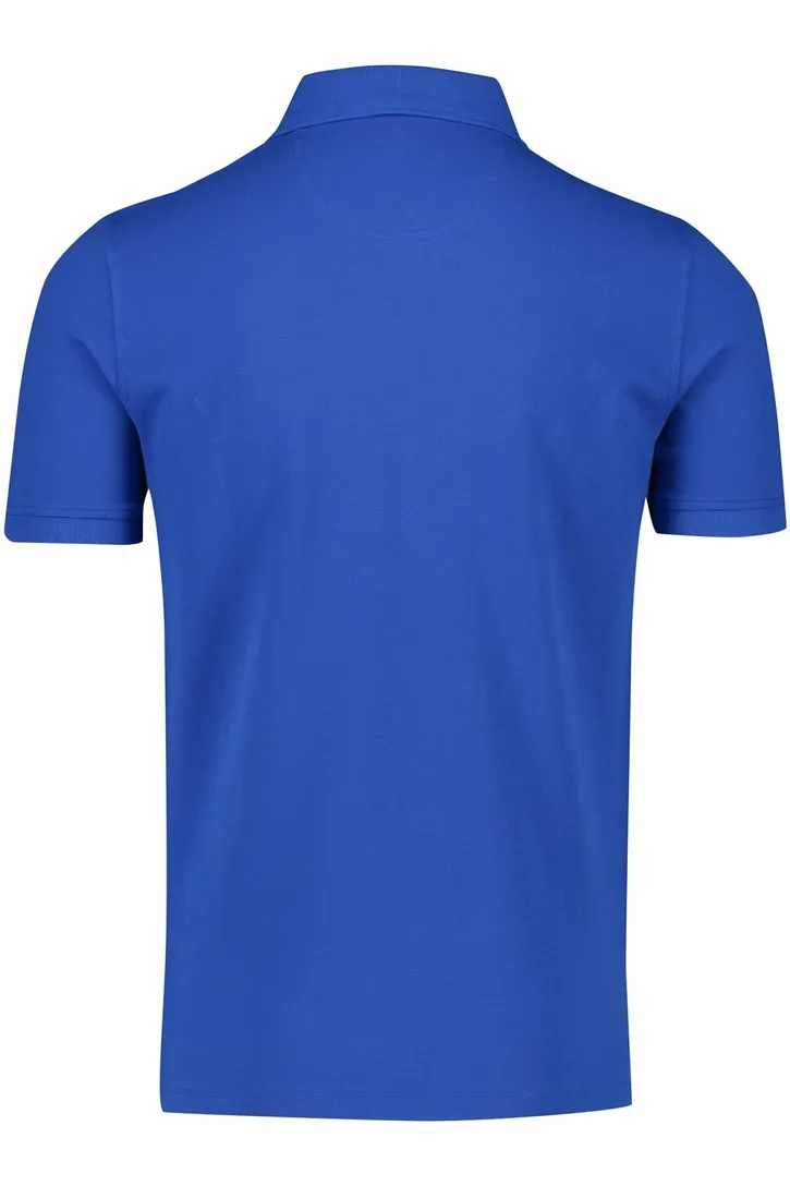 3-knoops blauwe Portofino polo korte mouw katoen