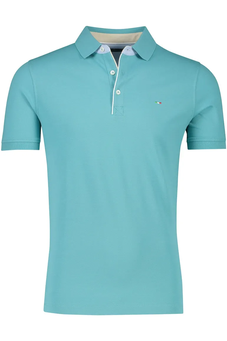 Portofino polo aqua katoen